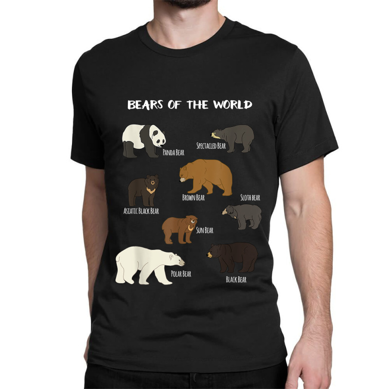 Bears Of The World Grizzly Bear Panda Black Polar Classic T-shirt by LilaFrancine | Artistshot