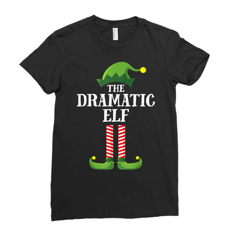 Dramatic Elf Matching Family Group Christmas Party Pajama T Shirt Ladies Fitted T-Shirt by cm-arts | Artistshot