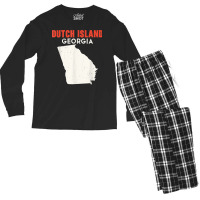 Dutch Island Georgia Usa State America Travel Georgian Atlan T Shirt Men's Long Sleeve Pajama Set | Artistshot