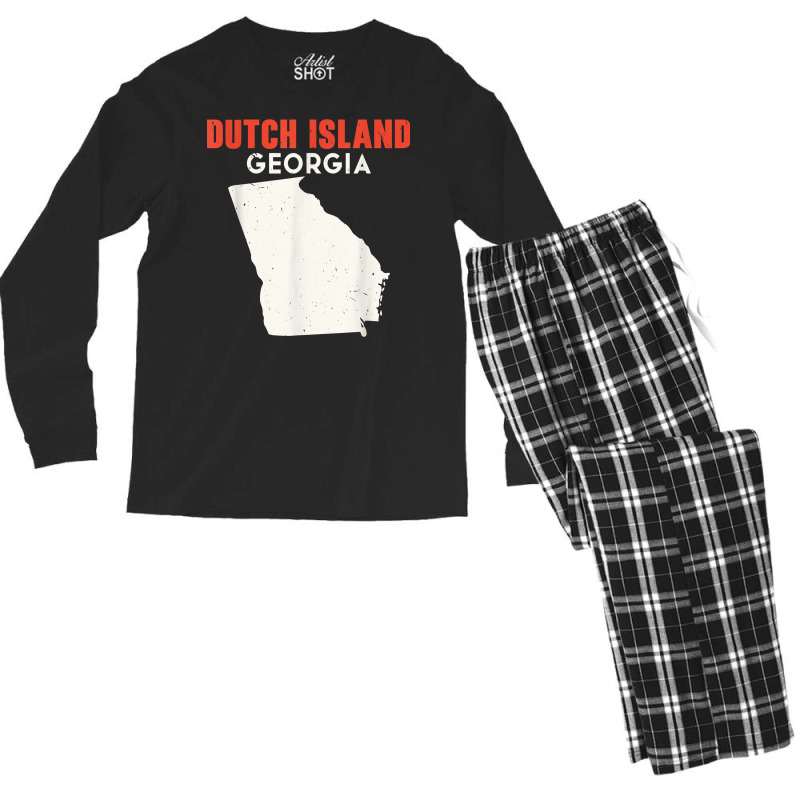 Dutch Island Georgia Usa State America Travel Georgian Atlan T Shirt Men's Long Sleeve Pajama Set by cm-arts | Artistshot