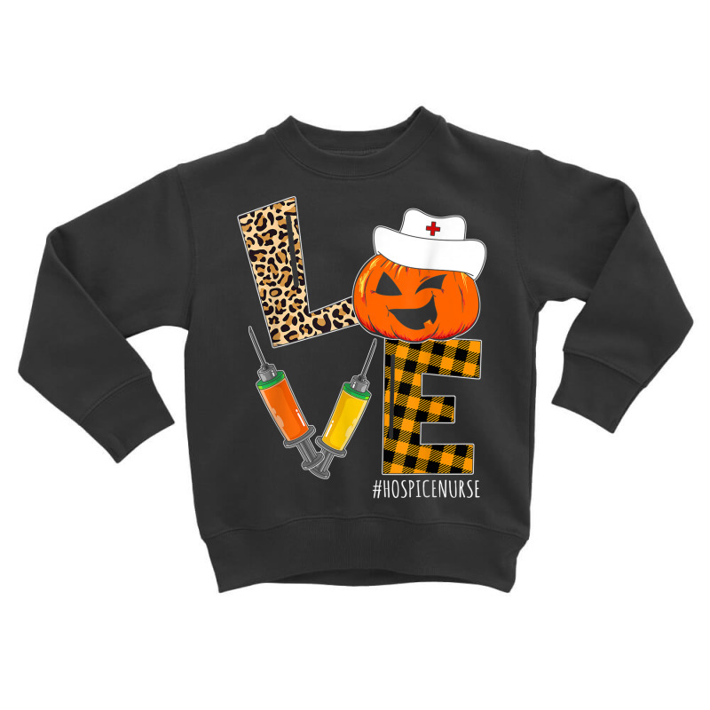 Hospice Nurse Halloween Pumpkin Leopard Love Nurse Life Toddler Sweatshirt | Artistshot