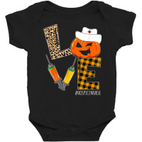 Hospice Nurse Halloween Pumpkin Leopard Love Nurse Life Baby Bodysuit | Artistshot