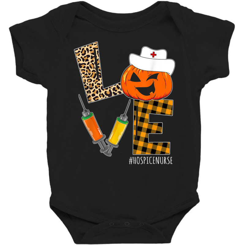 Hospice Nurse Halloween Pumpkin Leopard Love Nurse Life Baby Bodysuit | Artistshot