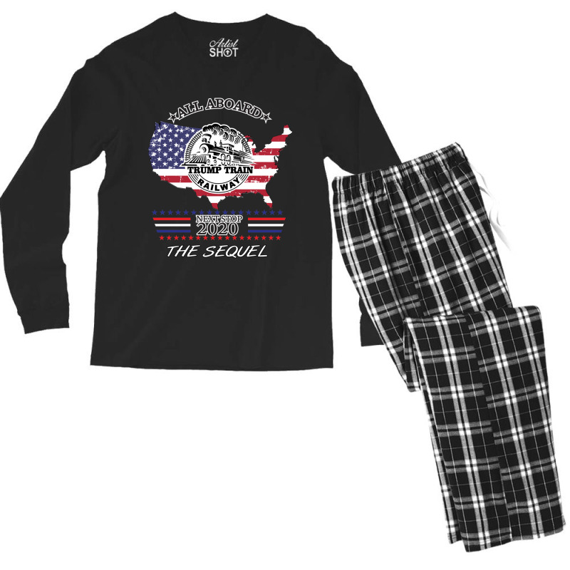 Trump Train 2020 The Sequel Men's Long Sleeve Pajama Set | Artistshot