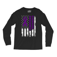 Overdose Awareness Flag Purple Ribbon Addiction Recovery Long Sleeve Shirts | Artistshot