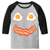 Egg And Bacon Egg And Bacon Face Brunch Breakfast Pullover Hoodie Youth 3/4 Sleeve | Artistshot