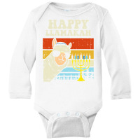 Happy Llamakah Jewish Llama Funny Hanukkah Pajamas Chanukah Long Sleeve Baby Bodysuit | Artistshot