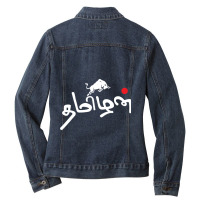 Tamizhanda Pride Tamil Culture Jallikattu Ladies Denim Jacket | Artistshot