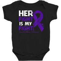 Her Fight Is My Fight Invisible Illness Awareness Feather Baby Bodysuit | Artistshot