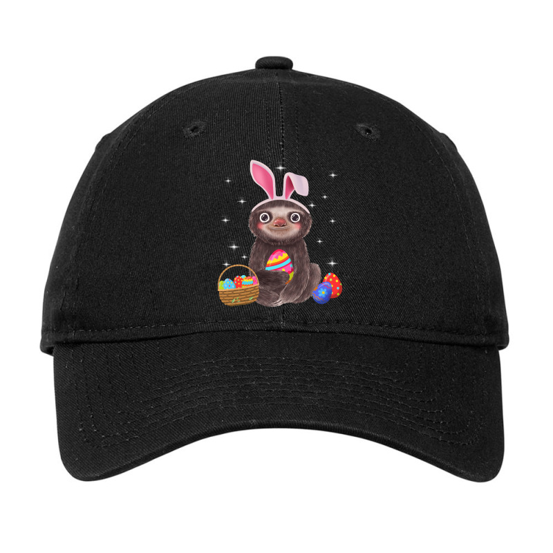 Sloth With Bunny Ears And Easter Eggs Funny, Sloth With Bunny Ears, Ea Adjustable Cap by SHOPURT | Artistshot