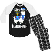 Happy Llamakkah Cute Jewish Llama Sunglasses Hanukkah Men's 3/4 Sleeve Pajama Set | Artistshot