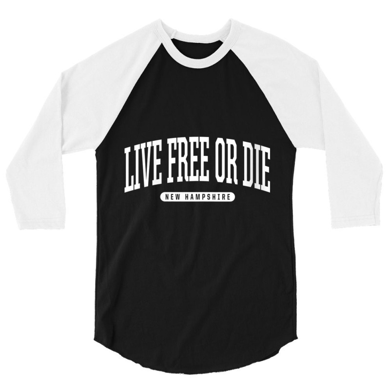 Womens College Style Live Free Or Die New Hampshire Souvenir Gift V Ne 3/4 Sleeve Shirt by cm-arts | Artistshot