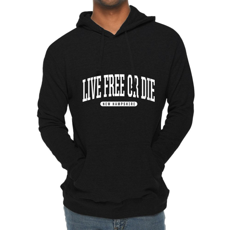 Womens College Style Live Free Or Die New Hampshire Souvenir Gift V Ne Lightweight Hoodie by cm-arts | Artistshot