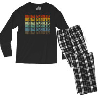 Digital Marketer Retro T Shirt Men's Long Sleeve Pajama Set | Artistshot