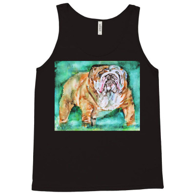 Bulldog T  Shirt Watercolor Portrait Cute Tank Top Designed By Minimax