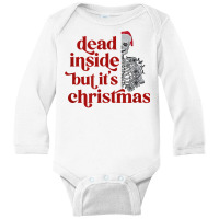 Skeleton Dead Inside But It's The Holiday Season T Shirt Long Sleeve Baby Bodysuit | Artistshot