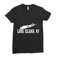 Long Island Ny New York Pride Vintage Long Island Map Pullover Hoodie Ladies Fitted T-shirt | Artistshot