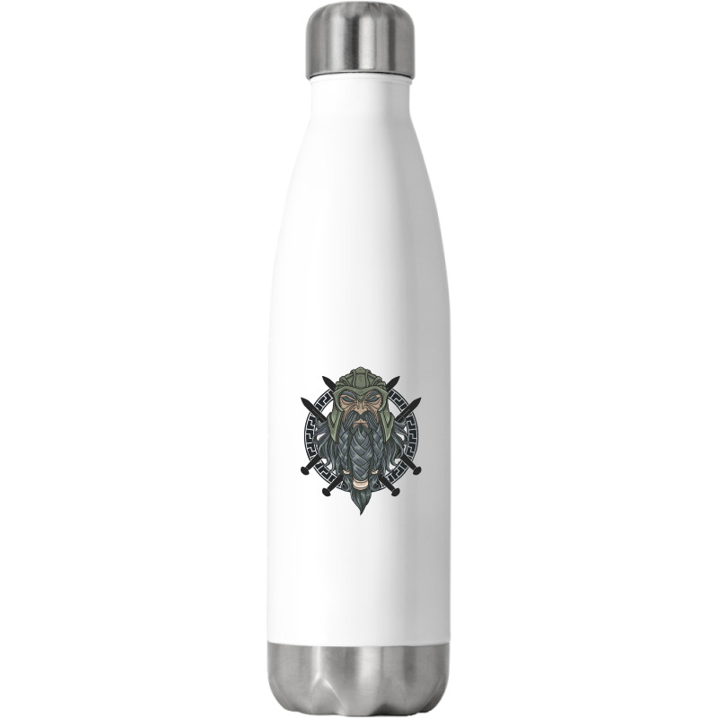 Warrior Long Beard Stainless Steel Water Bottle | Artistshot