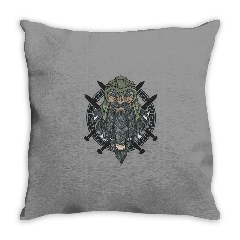 Warrior Long Beard Throw Pillow | Artistshot