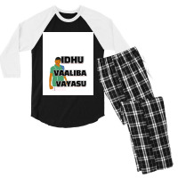 Vadivelu Tamil Comedy Graphic Men's 3/4 Sleeve Pajama Set | Artistshot