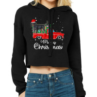 Black And Tan Coonhound Ride Red Truck Christmas Cropped Hoodie | Artistshot