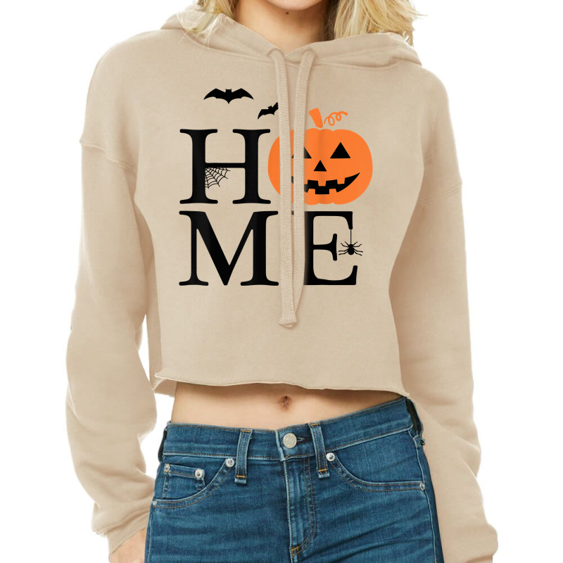 Home Halloween Pumpkin And Bats Novelty Fall Holiday Item T Shirt Cropped Hoodie by cm-arts | Artistshot