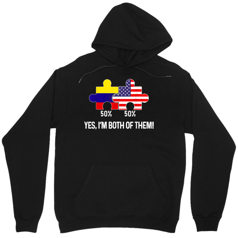 Half American Half Colombian Flag Combined Map Colombia Usa T Shirt Unisex Hoodie by cm-arts | Artistshot