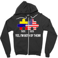 Half American Half Colombian Flag Combined Map Colombia Usa T Shirt Zipper Hoodie | Artistshot