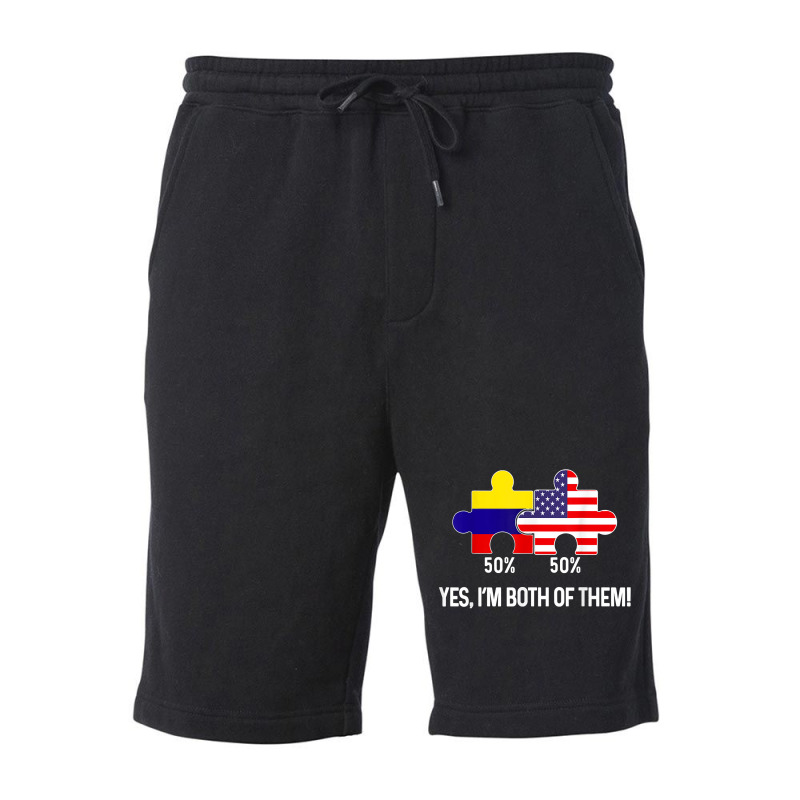 Half American Half Colombian Flag Combined Map Colombia Usa T Shirt Fleece Short by cm-arts | Artistshot