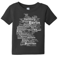 Germany Map Silhouette Towns Cities Berlin Hamburg Travel Premium T Sh Baby Tee | Artistshot