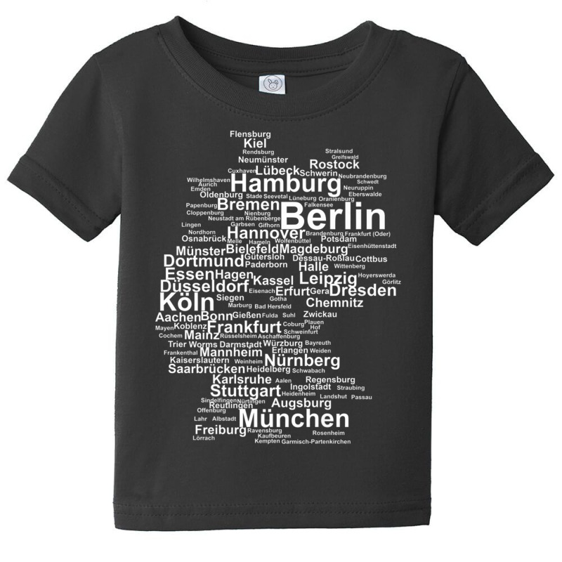 Germany Map Silhouette Towns Cities Berlin Hamburg Travel Premium T Sh Baby Tee | Artistshot