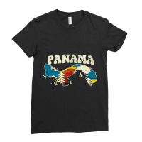 Panama Vintage Panamanian Country Rainbow Retro 70s Map Pullover Hoodi Ladies Fitted T-shirt | Artistshot