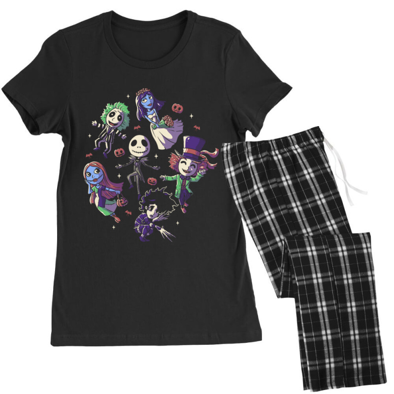 Burtons Halloween Funny Cute Spooky Characters Women's Pajamas Set by cm-arts | Artistshot