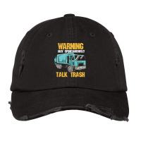 Recycling Worker T  Shirt Warning May Spontaneously Talk Trash T  Shir Vintage Cap | Artistshot