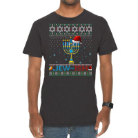 Jewish Jewish Pun Menorah Santa Hanukkah Christmas Ugly Vintage T-shirt | Artistshot