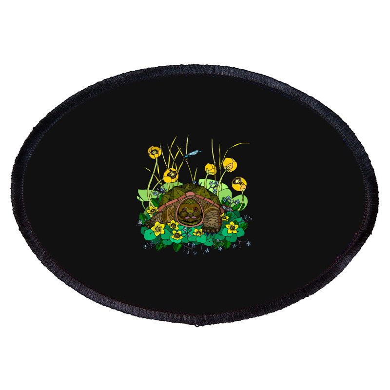 Snapping Turtle, Snapping Turtle Vintage, Snapping Turtle Art, Animal, Oval Patch | Artistshot