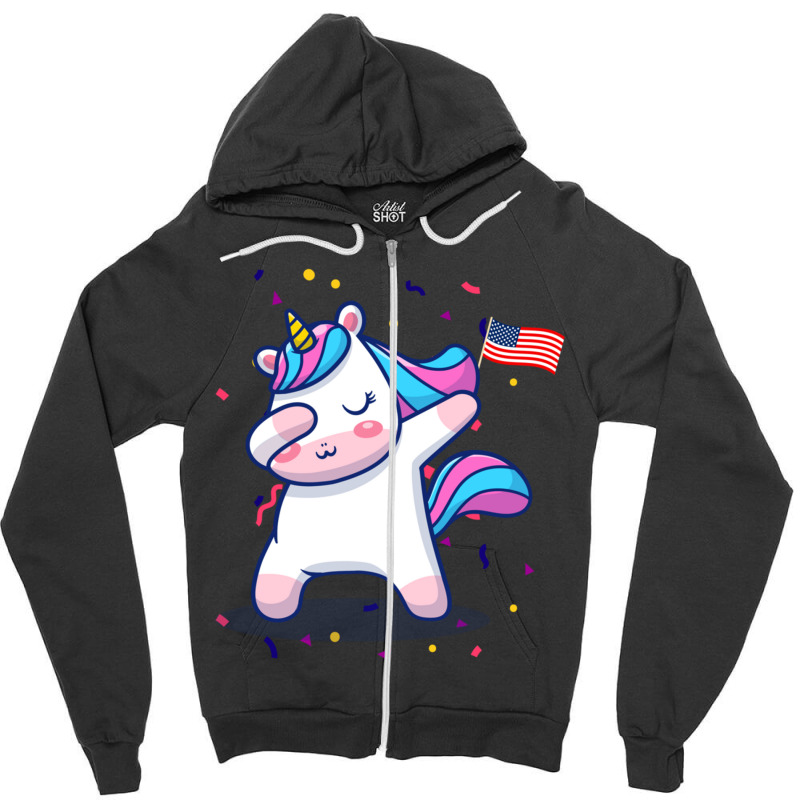 Unicorse July 4 Celebration Zipper Hoodie | Artistshot