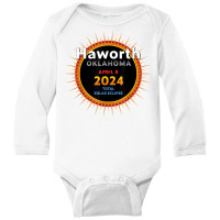 Haworth Oklahoma Ok Total Solar Eclipse 2024  2  T Shirt Long Sleeve Baby Bodysuit | Artistshot