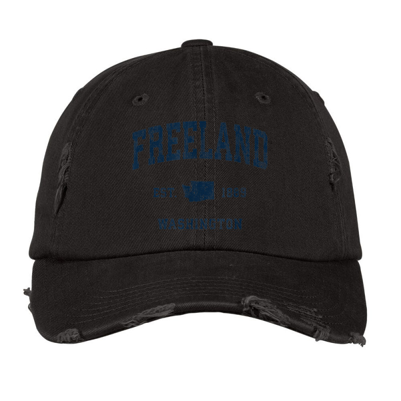 Freeland Washington Wa Vintage Athletic Navy Sports Design Vintage Cap by Stunner | Artistshot