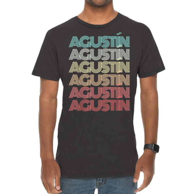 First Name AgustÍn Spanish Boy Retro Personalized Birthday Vintage T-shirt | Artistshot