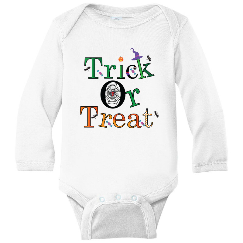 Trick Or Treat Long Sleeve Baby Bodysuit by EmarDesign | Artistshot