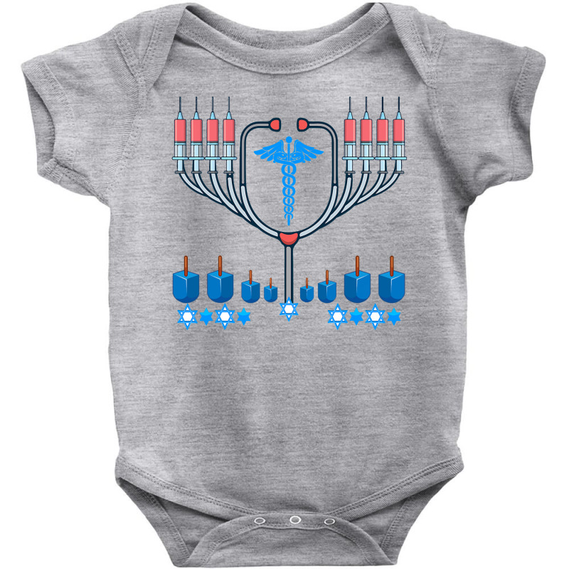 Jewish Hanukkah Chanukah Doctor Medical Menorah  Gifts Baby Bodysuit | Artistshot