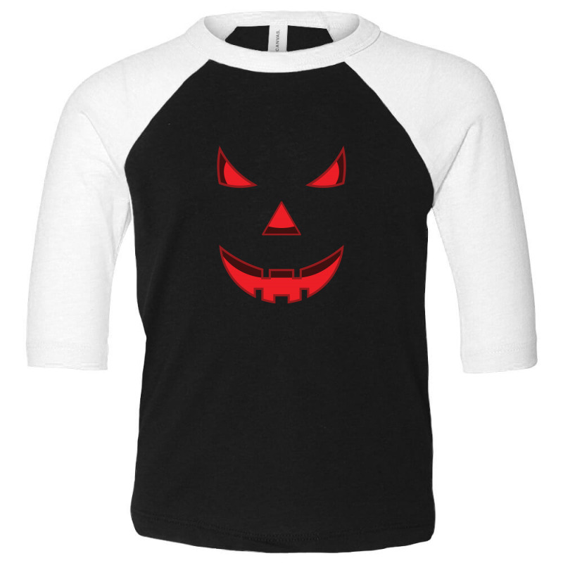 Scary Pumpkin Face Toddler 3/4 Sleeve Tee by EmarDesign | Artistshot