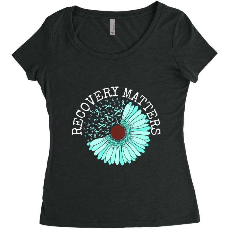 Recovery Matters Drug Alcohol Awareness Addiction Ribbon Women's Triblend Scoop T-shirt by Kenlofu52 | Artistshot