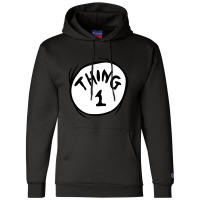 Dr. Seuss Thing 1 Emblem Red Champion Hoodie | Artistshot