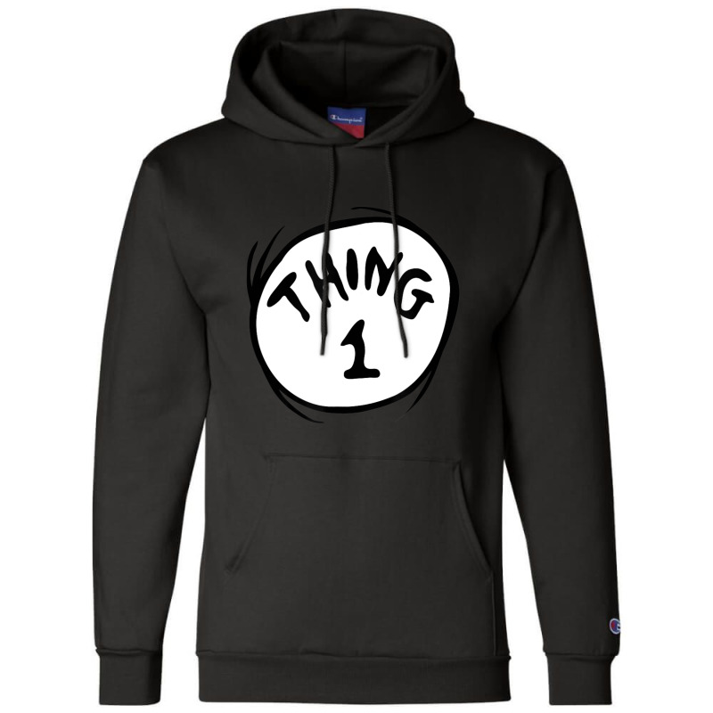 Dr. Seuss Thing 1 Emblem Red Champion Hoodie | Artistshot