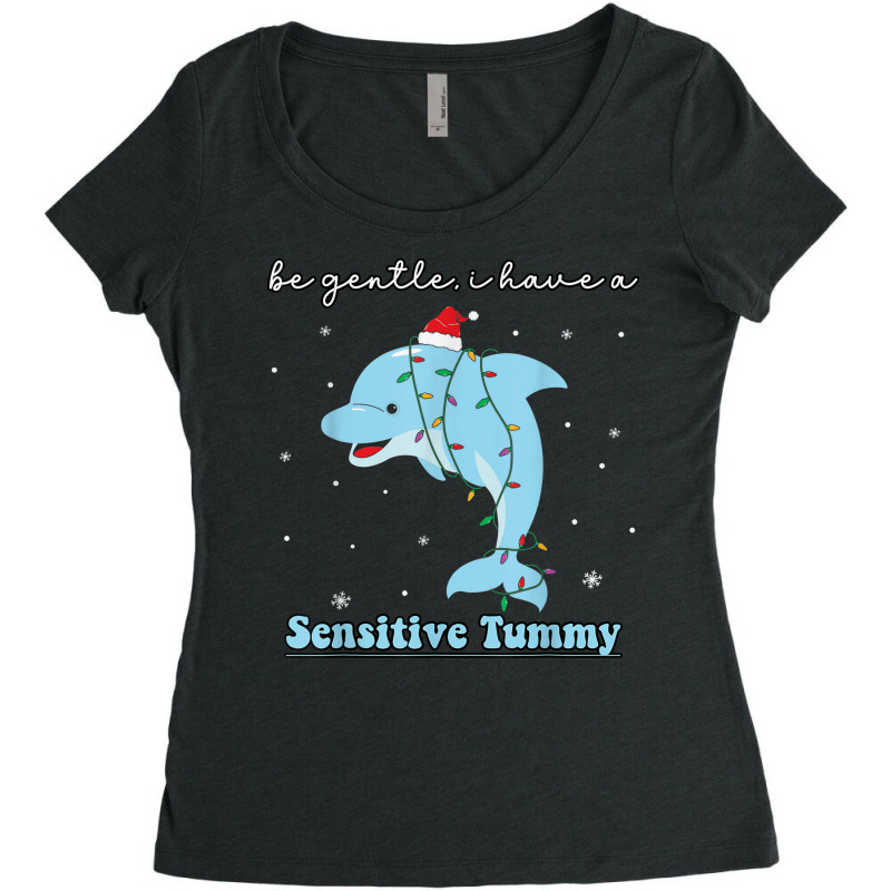 Be Gentle I Have A Sensitive Tummy Funny Christmas Women's Triblend Scoop T-shirt by Fashzilla | Artistshot