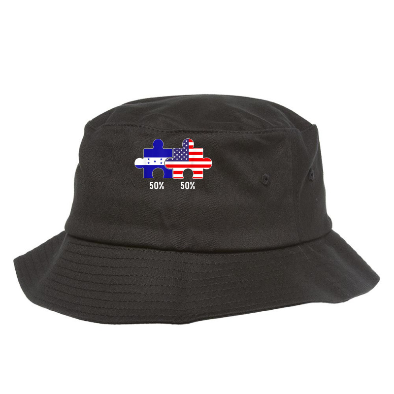 Half American Half Honduran Flag Combined Honduras Catracho T Shirt Bucket Hat by cm-arts | Artistshot