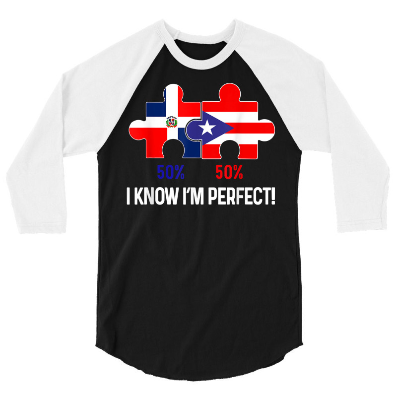 Half Puerto Rican Half Dominican Flag Map Combined Pr Rd T Shirt 3/4 Sleeve Shirt by cm-arts | Artistshot