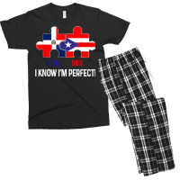 Half Puerto Rican Half Dominican Flag Map Combined Pr Rd T Shirt Men's T-shirt Pajama Set | Artistshot